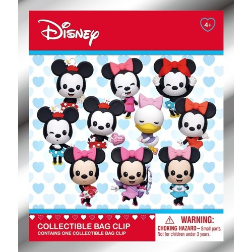 Disney Minnie Mouse Monogram Disney: Minnie 24 Pcs PDQ Blind Bag/Random 3D Foam Bag Clips Figures 103951 077764840203