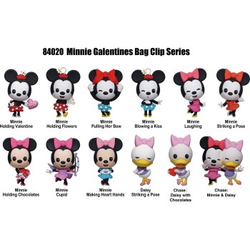 Disney Minnie Mouse Monogram Disney: Minnie 24 Pcs PDQ Blind Bag/Random 3D Foam Bag Clips Figures 103951 077764840203