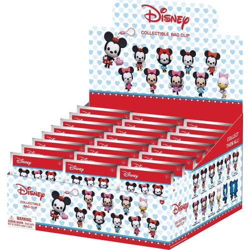 Disney Minnie Mouse Monogram Disney: Minnie 24 Pcs PDQ Blind Bag/Random 3D Foam Bag Clips Figures 103951 077764840203