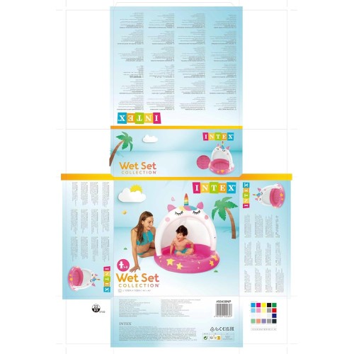 INTEX Unicornium Inflatable Pool With Inflatable Ceiling And Floor, Baby Po 58438NP 6941057422657