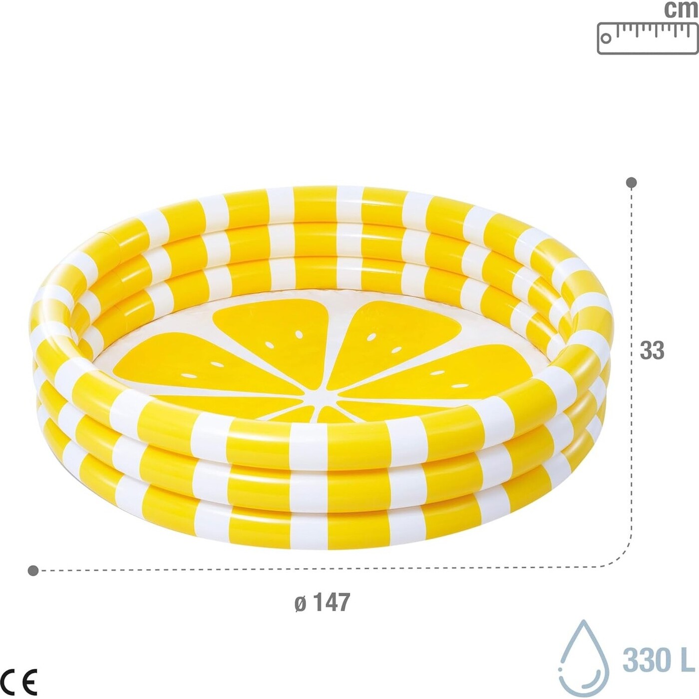 Intex Zesty Lemon Opblaasbaar Zwembad – 1,47 M X 33 Cm, Citroenvorm, Voor Kinderen Vanaf 2 Jaar
