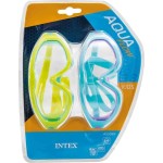 INTEX - kids 2 pack polycarbonate lenses silicone swimming masks, multi-colour, 3 55983 6941057426020