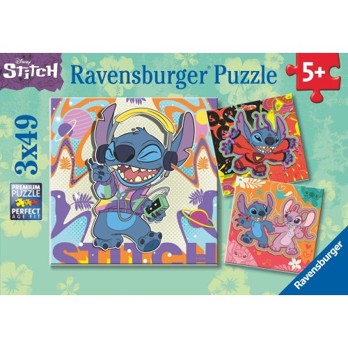 Ravensburger Disney Stitch Παζλ 3x49 Τεμ. Stitch 12001070 4005555010708