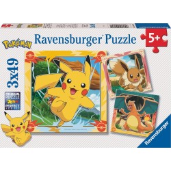 Ravensburger Παζλ 3x49 Τεμ. Pokemon Pikatchu 12004062 4005555040620