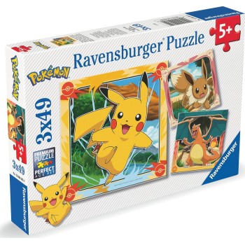 Ravensburger 3x49 pcs Puzzle Pokemon Pikatchu 12004062 4005555040620