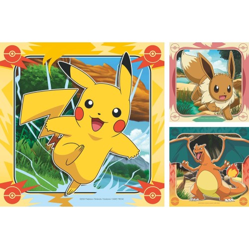 Ravensburger 3x49 pcs Puzzle Pokemon Pikatchu 12004062 4005555040620