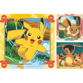 Ravensburger 3x49 pcs Puzzle Pokemon Pikatchu 12004062 4005555040620