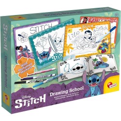 Lisciani - Disney Stitch - Stitch Drawing School - Creative Drawing And Paint Set For Children From 5 Years - 4 Wipeable Slate B