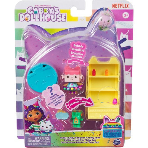 Gabbys Dollhouse Spin Master Gabby's Dollhouse: Cat-Errific Celebration - Bobble Kitty Baby Box Crafty Pack (20144757) 102490 77