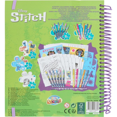 canenco Disney Stitch Stitch Activity Stencil Book Color And Create ST24356V 8719668030879