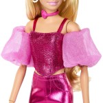 Mattel Barbie Deluxe Style Fashion Doll 5 in Metallic Pink Outfit With Corset Top and Accessories, Blonde JFP40 194735303083