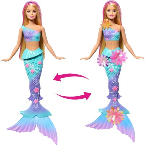 Mattel Barbie Flower Magic Mermaid Toy Doll With Surprise Blooming Flowers Feature & Pearl Headband Accessory JDM72 194735287925