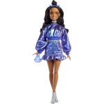 Mattel Barbie Deluxe Style Fashion Doll 7 In Metallic Blue Top And Skirt With Accessories, Brunette JFP42 194735303090