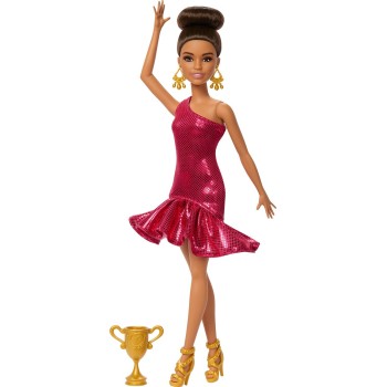 Mattel Barbie Ballroom Dancer Fashion Doll With Brown Styled Hair, Dancing Trophy Accessory JFR09 194735303762
