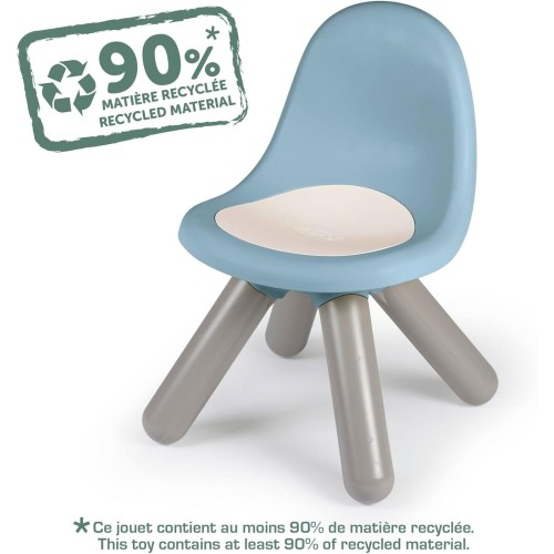 Smoby life - children's chair blue - made of recycled material, UV -resistant, stable plastic, Fr in inside and drauen, from 18 