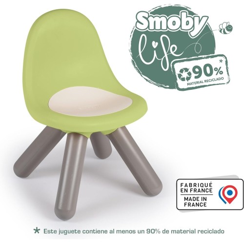Smoby Life - Children's Chair GRN - made of recycled material, UV -resistant, stable plastic, Fr in inside and drauen, from 18 m