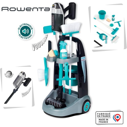 Smoby Rowenta Καροτσάκι Trolley Καθαρισμού & Ηλεκτρική Σκούπα 330319 3032163303190