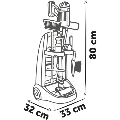 Smoby Rowenta Καροτσάκι Trolley Καθαρισμού & Ηλεκτρική Σκούπα 330319 3032163303190