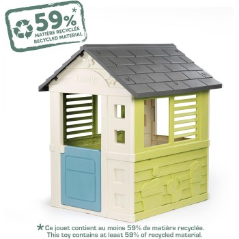 Smoby Life - Jolie Spielhaus 98x110x127 cm with 59% recycling content - weatherproof garden house for children with windows - ou