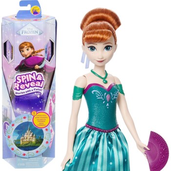 Mattel Disney Frozen Spin & Reveal Anna Fashion Doll & Accessories With 11 Surprises From Disney Movie JBG60 194735280377