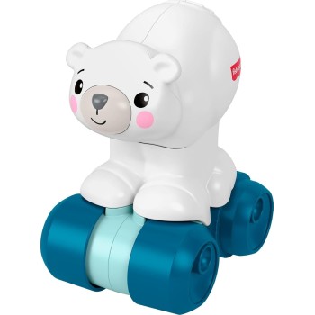 Mattel Fisher-Price Baby Toy Crawl-After Polar Bear, Animal-Themed Activity Vehicle With Sensory Details For Infants Ages 9+ Mon