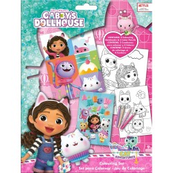 kids licensing Gabbys Dollhouse KL Colouring Set With Stickers Cabbys Dollhouse GD00083 8435507885560