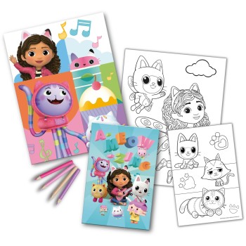 kids licensing Gabbys Dollhouse KL Colouring Set With Stickers Cabbys Dollhouse GD00083 8435507885560