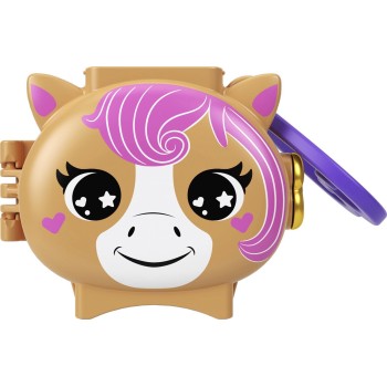 Mattel Polly Pocket Pet Connects Horse, Stackable Compact Playset With Micro Doll and Pet Animal, Mini Toys, Travel Toys GYV99 /