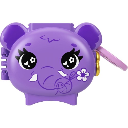 Mattel Polly Pocket Pet Connects Elephant, Stackable Compact Playset With Micro Doll and Pet Animal, Mini Toys, Travel Toys GYV9