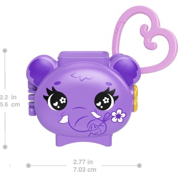 Mattel Polly Pocket Pet Connects Elephant, Stackable Compact Playset With Micro Doll and Pet Animal, Mini Toys, Travel Toys GYV9