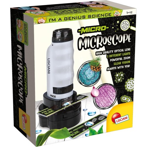 Lisciani I Am A GENIUS MICRO-MICROSCOPE Discovery Of The Micro World For Children From 7 Years Portable Microscope 105557 800832