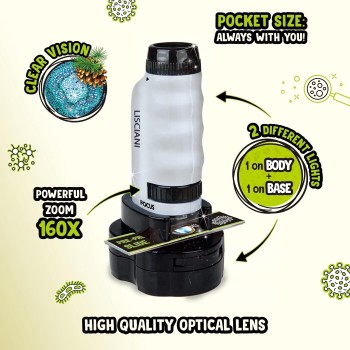 Lisciani I Am A GENIUS MICRO-MICROSCOPE Discovery Of The Micro World For Children From 7 Years Portable Microscope 105557 800832