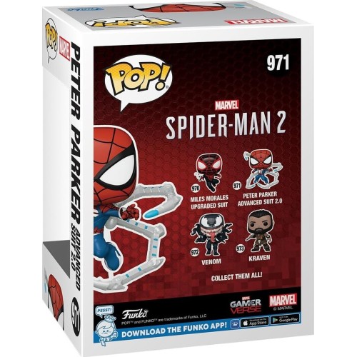 Funko Spiderman Pop! Marvel Gamervese: Spider-Man 2 - Peter Parker (Advanced Suit 2.0) 971 Bobble-Head Φιγούρα Βινυλίου 093353 8