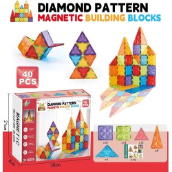 Toys-shop Choice Diamond Pattern Μαγνητικά Τουβλάκια 40 Κμτ. JK173958 6990225739585