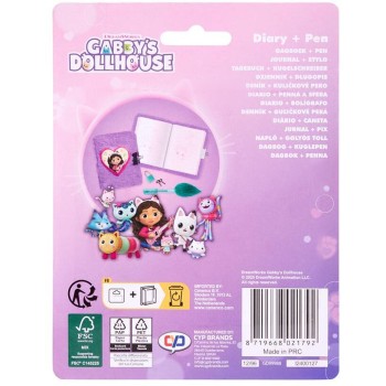 canenco Gabbys Dollhouse Gabby's Dollhouse Λούτρινο Ημερολόγιο Με Κλειδαριά Και Χνουδωτό Στυλό GD99988 8719668021792