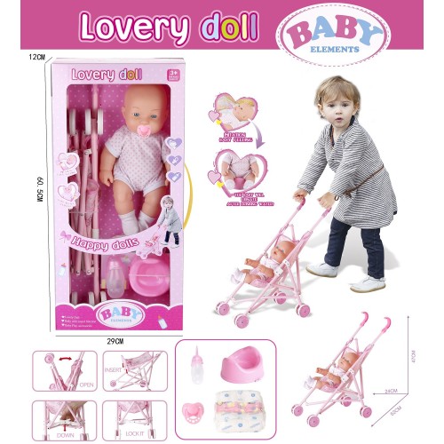 Toys-shop Choice Κούκλα Μωράκι 35 Εκ. Με Καρότσι Και Αξεσουάρ JO193786 6990225937868