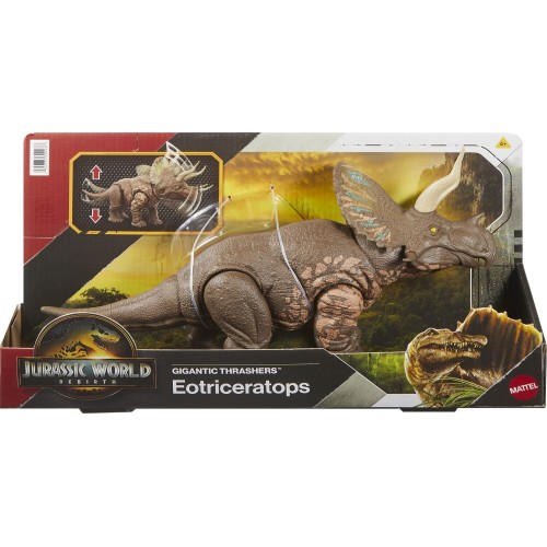 Mattel Jurassic World Rebirth Gigantic Thrashers Eotriceratops Dinosaur Tail Activated Attack Μεγάλος Δεινόσαυρος JGB92 / JGB93 