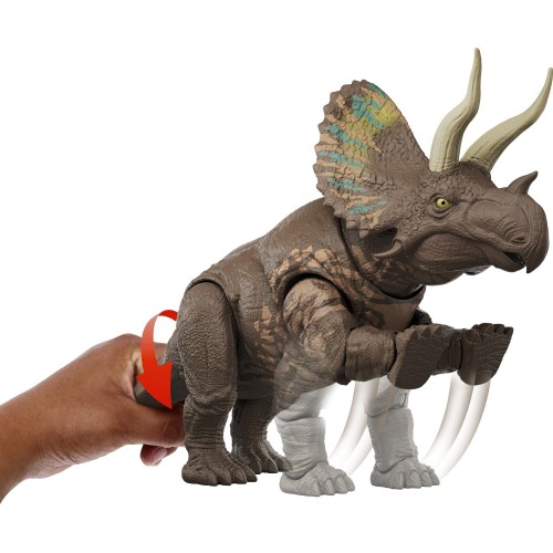 Mattel Jurassic World Rebirth Gigantic Thrashers Eotriceratops Dinosaur Tail Activated Attack Μεγάλος Δεινόσαυρος JGB92 / JGB93 