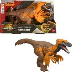 Mattel Jurassic World Rebirth Wild Roar Utahraptor Δεινόσαυρος Με Κινούμενα Μέλη Tail Controlled Attack Chomp & Sound  JGB87 / J