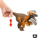 Mattel Jurassic World Rebirth Wild Roar Utahraptor Dinosaur Toy, Tail Controlled Attack Chomp & Sound JGB87 / JGC80 194735310791