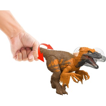 Mattel Jurassic World Rebirth Wild Roar Utahraptor Dinosaur Toy, Tail Controlled Attack Chomp & Sound JGB87 / JGC80 194735310791