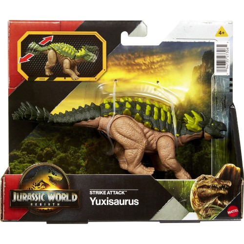 Mattel Jurassic World Rebirth Strike Attack Yuxisaurus Δεινόσαυρος Με Σπαστά Μέλη, Single Strike Action, Authentic & Posable JGB