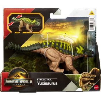 Mattel Jurassic World Rebirth Strike Attack Yuxisaurus Δεινόσαυρος Με Σπαστά Μέλη, Single Strike Action, Authentic & Posable JGB
