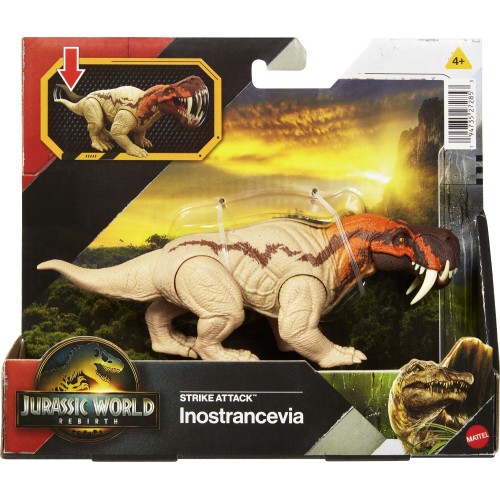 Mattel Jurassic World Rebirth Strike Attack Inostrancevia Δεινόσαυρος Με Σπαστά Μέλη With Single Strike Action, Authentic Design