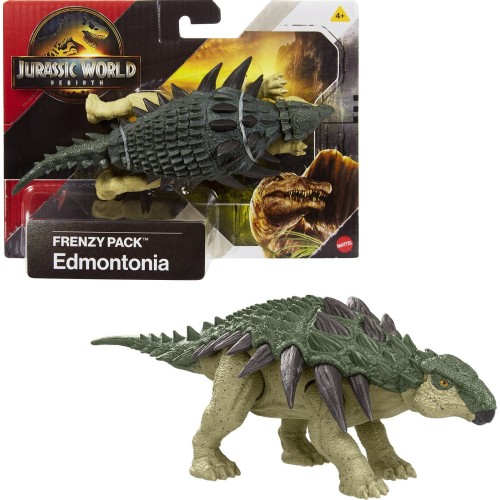 Mattel Jurassic World Rebirth Frenzy Pack Edmontonia Dinosaur Figure, Authentic Toy, Digital Play JGB72 / JCL50 194735272969