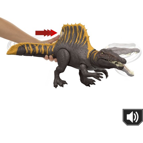 Mattel Jurassic World Rebirth Tail Thrasher Spinosaurus Action Figure, Dinosaur Toy With 2 Attack Moves JGB56 194735309498