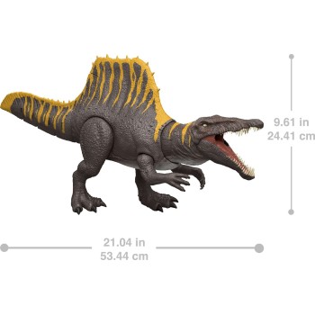 Mattel Jurassic World Rebirth Tail Thrasher Spinosaurus Action Figure, Dinosaur Toy With 2 Attack Moves JGB56 194735309498