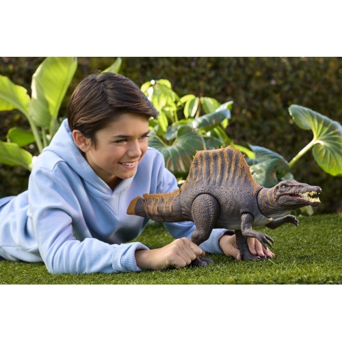 Mattel Jurassic World Rebirth Tail Thrasher Spinosaurus Δεινόσαυρος Με Διπλή Λειτουργία Επίθεσης Και Ήχους Φιγούρα Παιχνιδιού JG