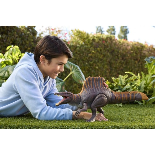 Mattel Jurassic World Rebirth Tail Thrasher Spinosaurus Δεινόσαυρος Με Διπλή Λειτουργία Επίθεσης Και Ήχους Φιγούρα Παιχνιδιού JG