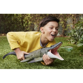 Mattel Jurassic World Rebirth Bite N Blast Mosasaurus And Mini Dilophosaurus Με Λειτουργία Κίνησης Και Ήχους Φιγούρα Παιχνιδιού 